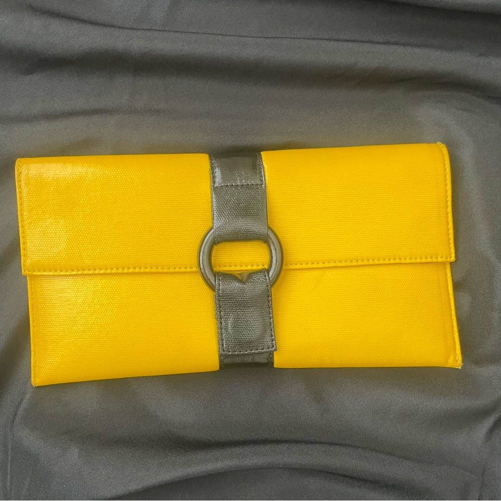 Yellow and black clutch
